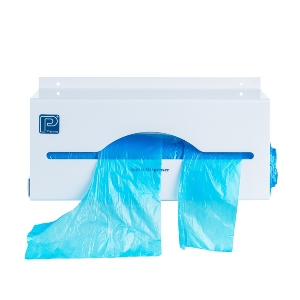 Dispenser for Poly Aprons On a Roll - White plastic coated