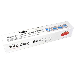 Cling Film Roll 300m x 450mm, cutter box - Case of 6