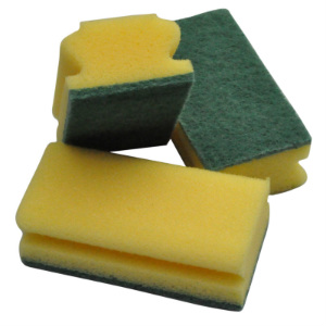 Abrasive Sponge Scouring Pad - Green/Yellow (pk 10)