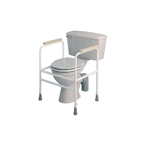 Freestanding Adjustable Height White Toilet Surround