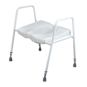 Adjustable Height Frame with Raised Toilet Seat
