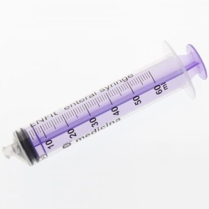 Enfit 60ml Purple Female Luer Reusable Syringe (7 days oral/enteral syringe) 