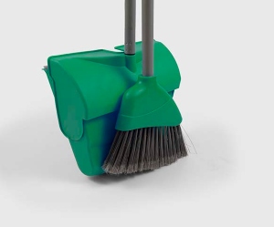 DP10SET Plastic Lobby Dustpan & Brush Set 10in - Green