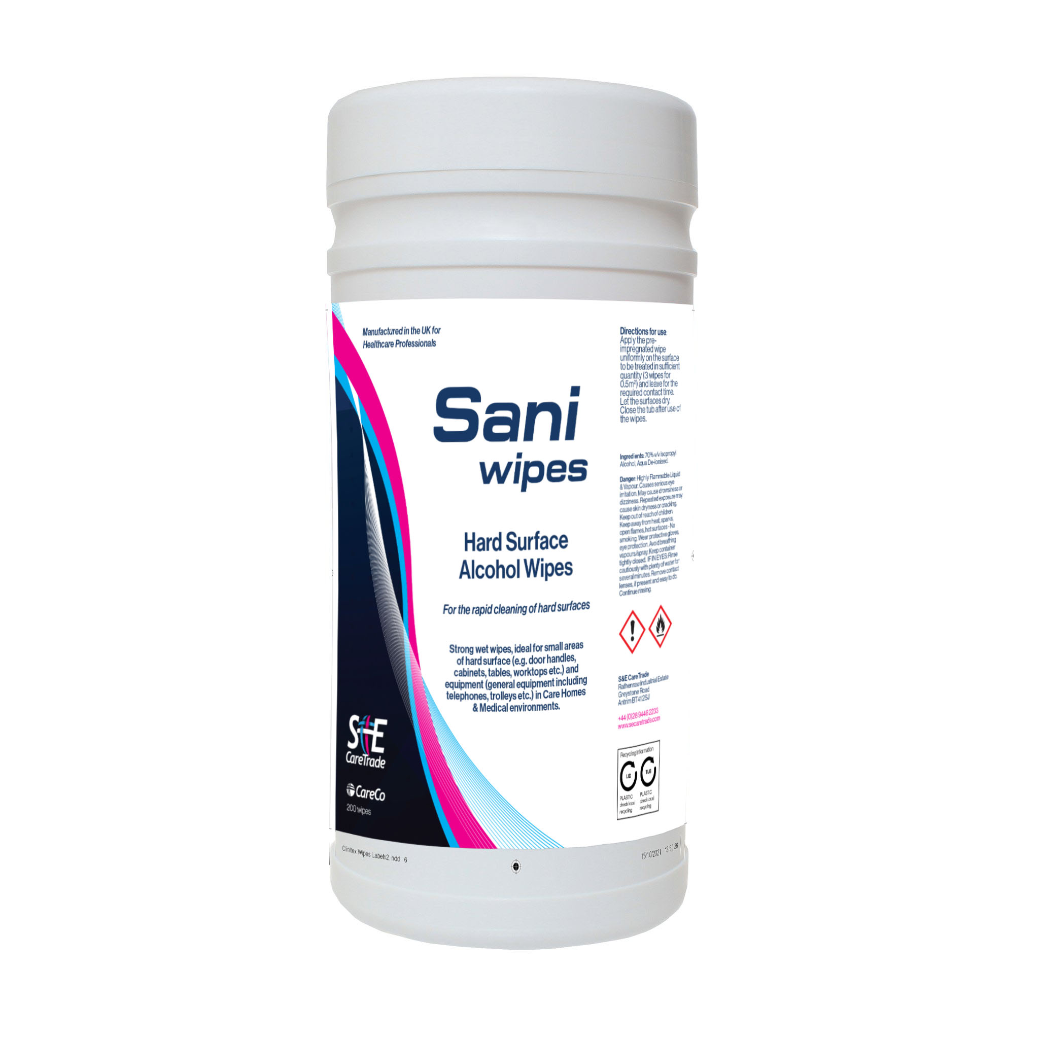 Clinitex Alcohol Sani Multi-Surface Wipe (pk 200) 